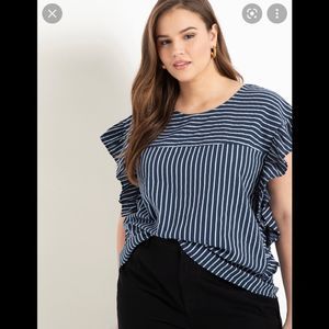 Eloquii Bow Back Stripe Top size 20